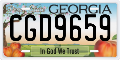 GA license plate CGD9659