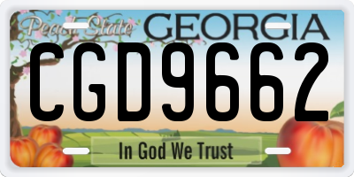 GA license plate CGD9662