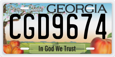 GA license plate CGD9674