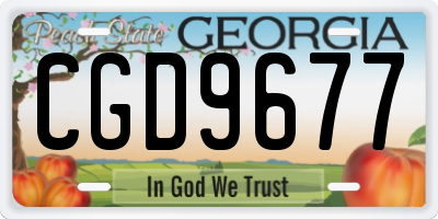 GA license plate CGD9677