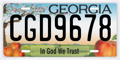 GA license plate CGD9678