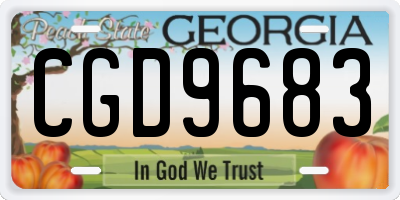 GA license plate CGD9683
