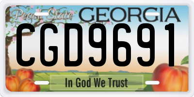 GA license plate CGD9691
