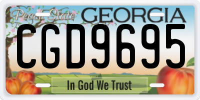 GA license plate CGD9695
