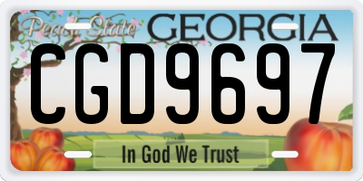 GA license plate CGD9697