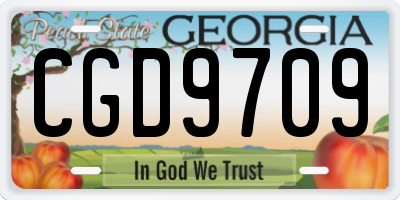 GA license plate CGD9709
