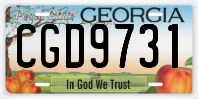 GA license plate CGD9731