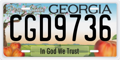 GA license plate CGD9736