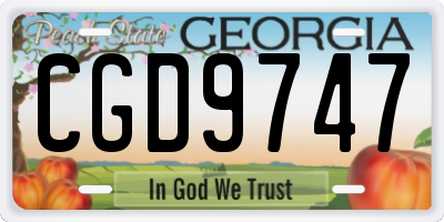 GA license plate CGD9747