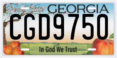 GA license plate CGD9750