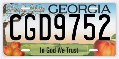 GA license plate CGD9752