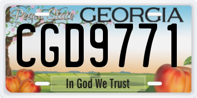 GA license plate CGD9771