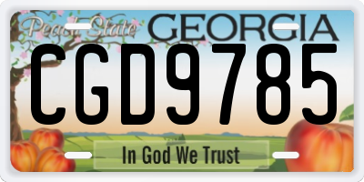 GA license plate CGD9785