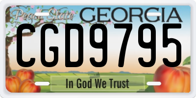 GA license plate CGD9795