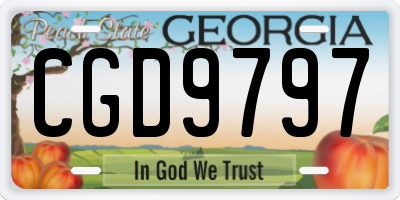 GA license plate CGD9797