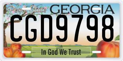 GA license plate CGD9798
