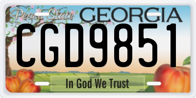 GA license plate CGD9851