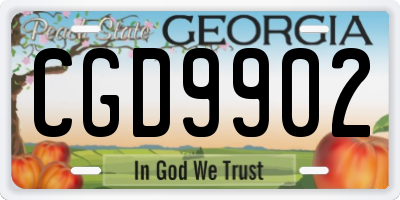 GA license plate CGD9902