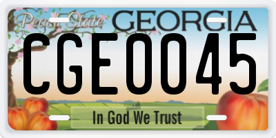 GA license plate CGE0045
