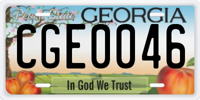 GA license plate CGE0046