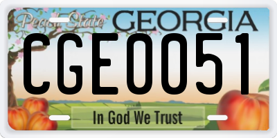 GA license plate CGE0051