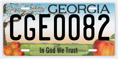 GA license plate CGE0082