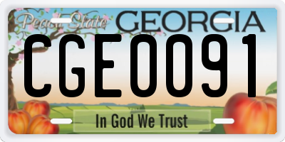 GA license plate CGE0091