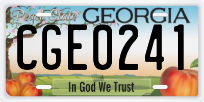 GA license plate CGE0241