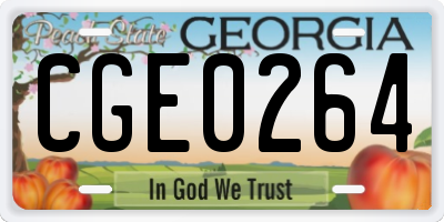 GA license plate CGE0264