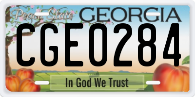 GA license plate CGE0284