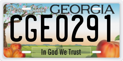 GA license plate CGE0291