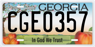 GA license plate CGE0357