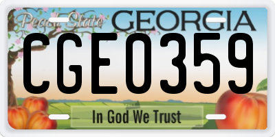 GA license plate CGE0359