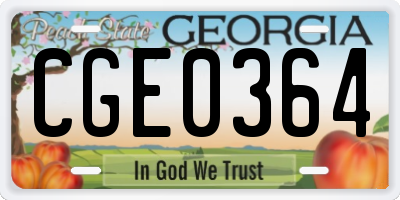 GA license plate CGE0364