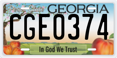 GA license plate CGE0374
