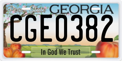 GA license plate CGE0382