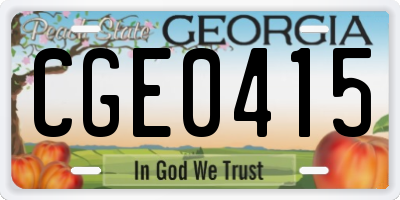 GA license plate CGE0415