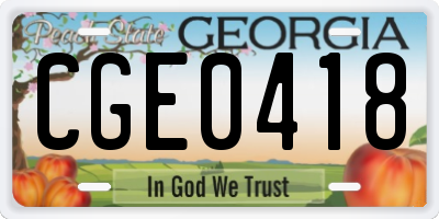 GA license plate CGE0418