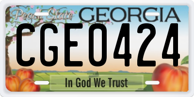 GA license plate CGE0424
