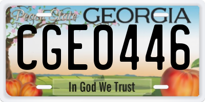 GA license plate CGE0446