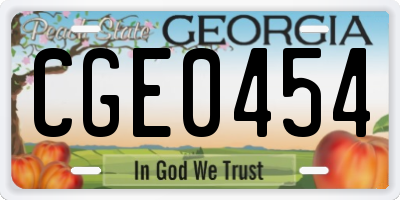 GA license plate CGE0454