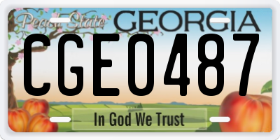 GA license plate CGE0487