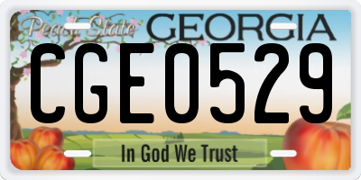 GA license plate CGE0529