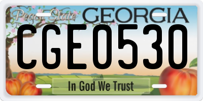 GA license plate CGE0530