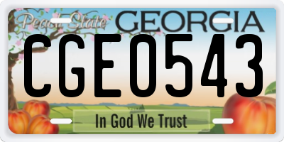 GA license plate CGE0543