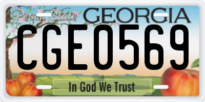 GA license plate CGE0569