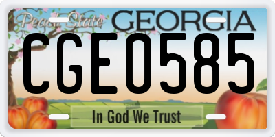 GA license plate CGE0585