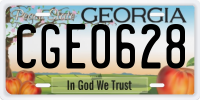 GA license plate CGE0628