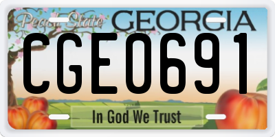 GA license plate CGE0691