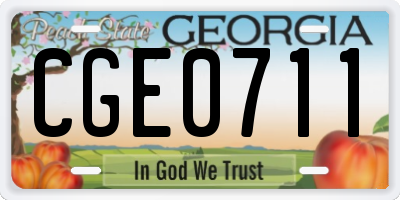 GA license plate CGE0711